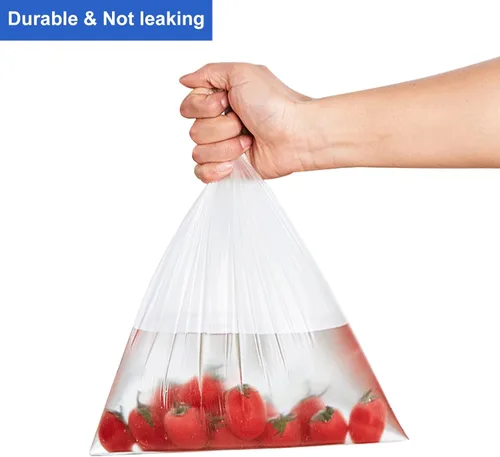 Miniatura 4 de LabelMore Bolsas de plástico de 14 x 20 pulgadas en rollo, transparentes, bolsas de almacenamiento de alimentos para pan, verduras, frutas y carne