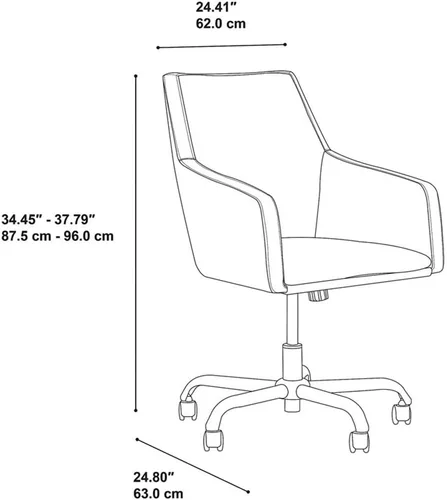 Miniatura 2 de Bush Business Furniture London - Silla de cuero con respaldo medio en gris lavado, solución de asiento moderna para el hogar o el espacio de trabajo
