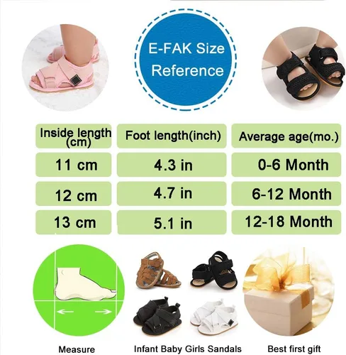Miniatura 6 de E-FAK Baby Boys Girls Summer Sandals Outdoor Beach Anti-Slip Rubber Soft Sole Newborn Toddler First Walker Shoes 0-18 Months