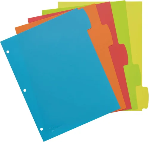 Miniatura 8 de Avery Separadores de plástico duradero con pestañas grandes para escribir y borrar, juego de 5 pestañas para carpetas de 3 anillos, multicolor