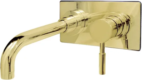Kingston Brass KS8112DL Grifo de baño de montaje en pared de una sola manija, latón pulido