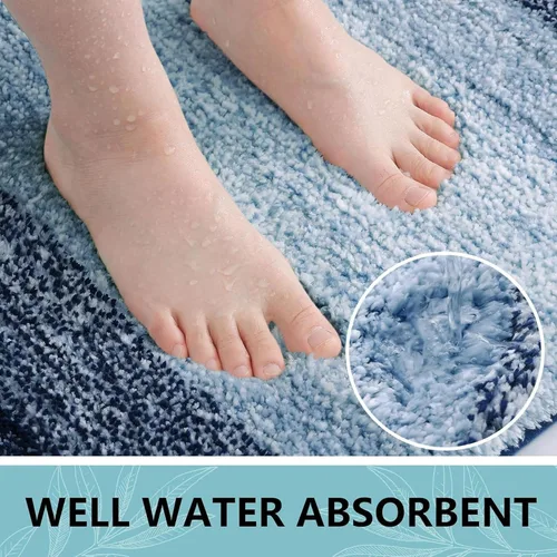 Miniatura 3 de Arotive Alfombras de baño de microfibra, peludas, suaves y absorbentes, antideslizantes, de felpa gruesa, lavables a máquina, para base de inodoro