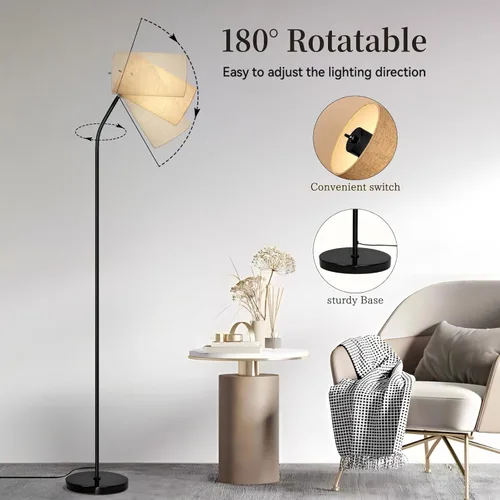 Miniatura 5 de Ldeco Lámpara de pie de arco para sala de estar con bombilla de 9W y 3 temperaturas de color Modernas lámparas de pie para lectura para dormitorio