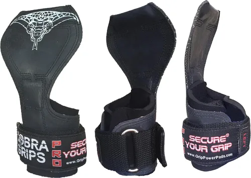 Miniatura 5 de Cobra Grips Weight Lifting Gloves with Adjustable Neoprene Padded Wrist Wraps - Heavy Duty Alternative to Power Lifting Hooks for Deadlifts