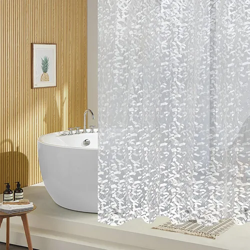 Miniatura 38 de Forro de cortina de ducha, cortinas de ducha 100% impermeables de Peva con 3 imanes inferiores pesados y 12 ojales a prueba de óxido, forro de ducha