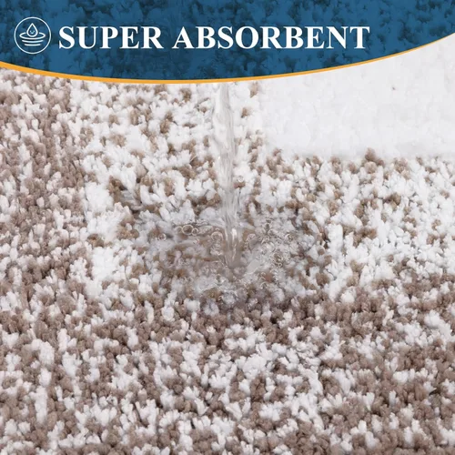 Miniatura 5 de Juegos de alfombras de baño de 3 piezas, alfombras de baño antideslizantes absorbentes, alfombras de baño de felpa extra suaves y esponjosas