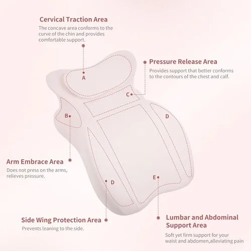 Miniatura 3 de Almohada de cuña ergonómica de espuma viscoelástica para adultos en posición prona, almohada de cama para sentarse, alivio del dolor de espalda