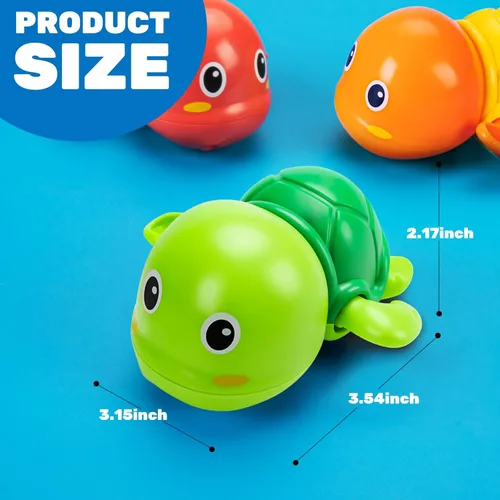 Miniatura 3 de Juguetes de baño, paquete de 6 tortugas de baño para bebés para niños pequeños de 1 a 3 años, juguetes de piscina flotantes a batería para niños