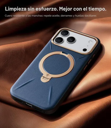 Miniatura 6 de TORRAS Q3 VegSkin - Funda de piel para iPhone 17 Pro Max, soporte magnético de 360 grados, compatible con MagSafe, control de cámara, a prueba