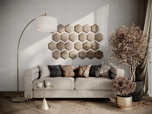 Miniatura 41 de Paneles de arte acústicos decorativos de terciopelo suave para pared, azulejos absorbentes e insonorizantes ecoamortiguadores, tablones suaves Blanco