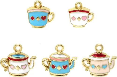 Miniatura 5 de Honbay 30 dijes de metal para taza de té, dije chapado en plata antigua, taza de café, hallazgos de joyería para bricolaje, collar, aretes, pulsera