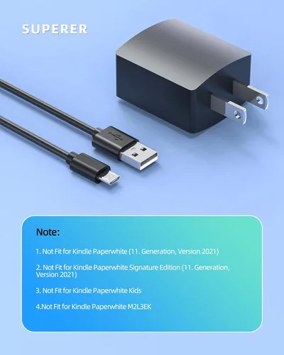 Miniatura 6 de Cargador de CA con certificación UL para Amazon Kindle Fire HDX de 8.9 pulgadas Fire 7 Fire 7 Kids Edition HDX 7 pulgadas HD 6 con cable adaptador