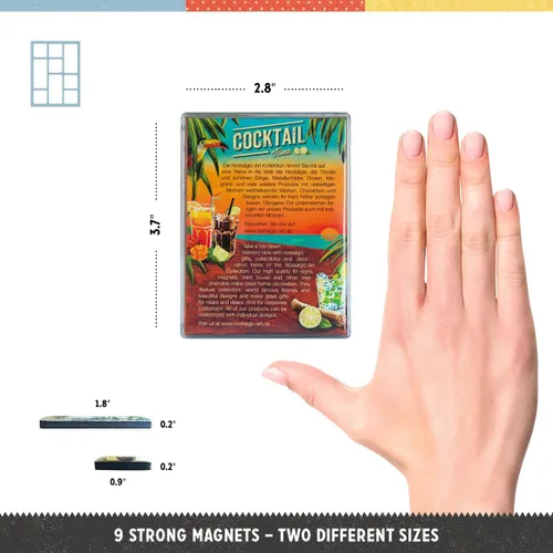 Miniatura 2 de Nostalgic-Art - Beer & Spirit Uosen Cocktail Time - Juego de imanes (9 unidades)
