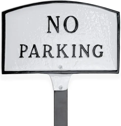 Miniatura 15 de Montague Metal Products SP-8sm-BG Placa de declaración de arco sin estacionamiento, pequeña, negra y dorada Negro/Oro