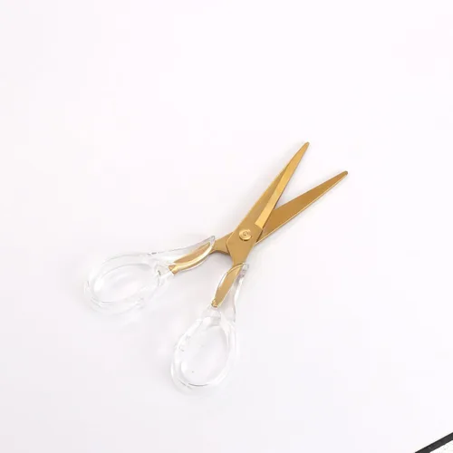 Miniatura 5 de NatSumeBasics Tijeras de oficina transparentes de oro rosa, tijeras multiusos, tijeras profesionales de tela para cortar papel, tela, lona de cuero