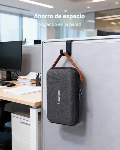 Miniatura 6 de Luxtude Tech - Funda organizadora de viaje, organizador de electrónica portátil, funda rígida con cremallera para cables de carga, cargadores