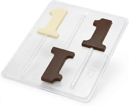 Miniatura 3 de Molde de caramelo de chocolate con paleta número 1 cumpleaños #1 3429