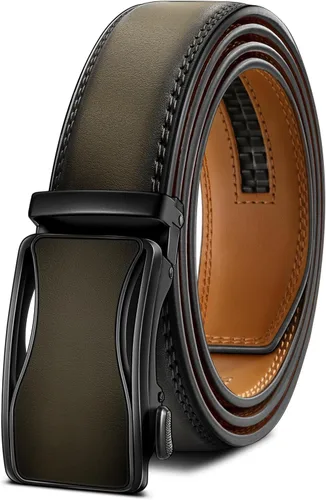 Miniatura 16 de BULLIANT - Cinturón de trinquete para hombre, cinturón de cuero deslizante ajustable para regalo, para vestido casual de hombre, 1 3/8