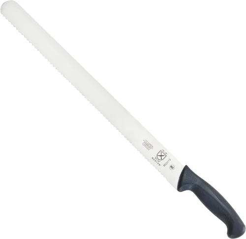 Miniatura 23 de Mercer Culinary M23880 Millennia Black Handle - Cuchillo para pan con mango negro, borde ondulado curvo de 10 pulgadas
