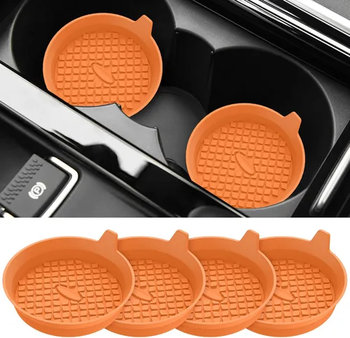 Miniatura 13 de ME.FAN Posavasos para Portavasos de Coche [Paquete de 4] Alfombrillas de Silicona para Tazas, Accesorios Interiores Universales Antideslizantes