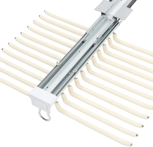 Miniatura 7 de Perchero extraíble para pantalones de doble fila y 22 brazos para armario, organizador de pantalones extraíbles para guardarropa, dormitorio (beige)