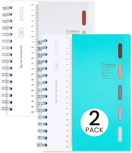 Miniatura 17 de Yoment Cuaderno de espiral de 5 materias encuadernado en espiral con rayas anchas de 7 x 8.5 pulgadas, cuaderno de espiral de tapa dura