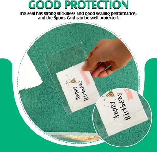 Miniatura 5 de Lewtemi 100 fundas graduadas para tarjetas, bolsas resellables de equipo para tarjetas de intercambio, béisbol, deportes, losas, protección de losas
