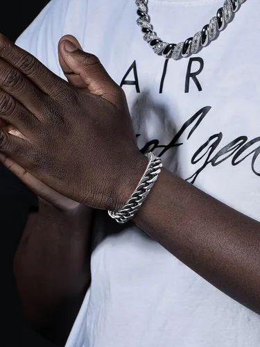Miniatura 2 de Bandmax Pulsera de cadena cubana para hombres y mujeres, pulsera gruesa de acero inoxidable, pulsera de cadena de eslabones Hip Hop, ancho