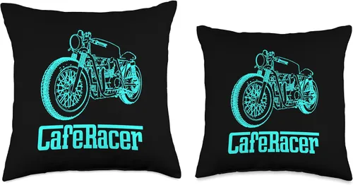 Miniatura 3 de American Cafe Racer Motorcycle Apparel and Merch Cafe Racer Biker Men Women Adult Teens Boys Girls Kids Youth Throw Pillow, 16x16, Multicolor