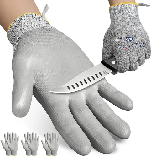 Miniatura 10 de Dowellife Guantes de trabajo resistentes a los cortes de nivel 5 para hombres y mujeres, guantes de jardinería transpirables recubiertos de PU