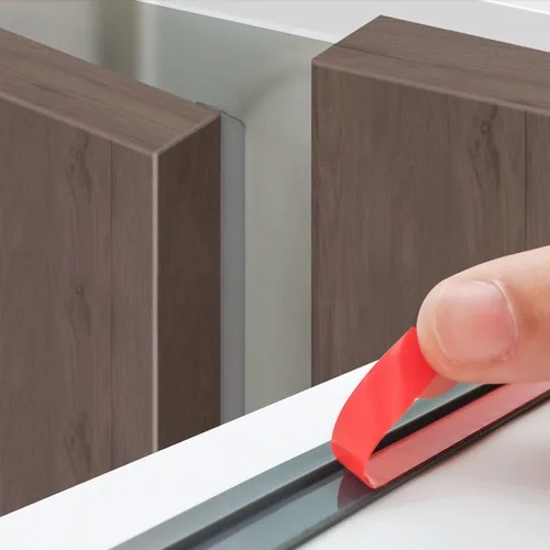 Miniatura 6 de Tira de sellado de puerta de gabinete, relleno de huecos de 45.9 pies con adhesivo fuerte, sello de puerta de silicona a prueba de polvo