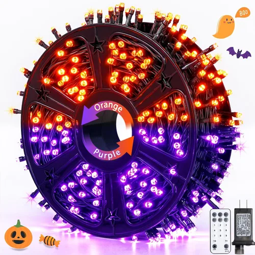 Miniatura 26 de JMEXSUSS 500 luces LED azules de Navidad al aire libre, 173 pies, 8 modos, tira de luces de Navidad, impermeable, luz LED azul para árbol enchufable