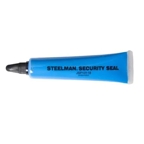 Steelman Sello de seguridad de 1 onza, paquete de 10, color azul brillante que destaca en los componentes de automóviles y motocicletas, se adhiere