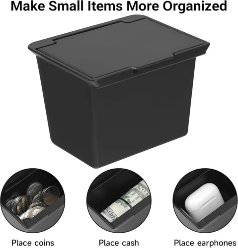 Miniatura 4 de Organizador de Monedas para Consola Central Compatible con Toyota 2016-2020 2021 2022 2023 Tacoma, Accesorios ABS, Portavasos, Caja de Almacenamiento