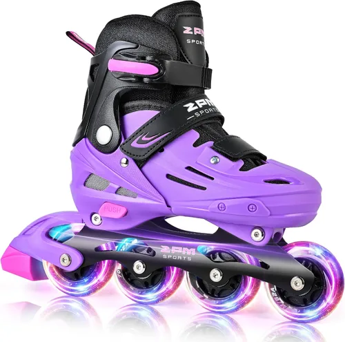 Miniatura 16 de 2PM SPORTS Patines en línea para niños y niñas de edades 5-8, 8-12, 3-5, 4-8, 6-12 con ruedas que se iluminan, patines de ruedas ajustables