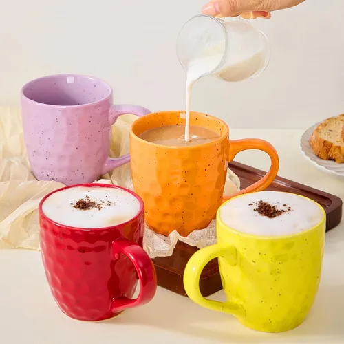 Miniatura 6 de Juego de tazas de café de 6,14 onzas de cerámica grandes con asas, café, ensalada, fideos, etc. tazas para café con leche de cereales