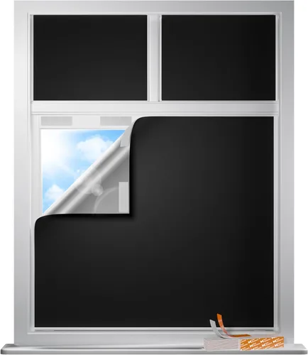 Cortinas opacas portátiles de 17 x 36 pulgadas para dormitorio, cubierta de ventana 100% opaca (se adapta a ventanas de 17 a 48 pulgadas de ancho)