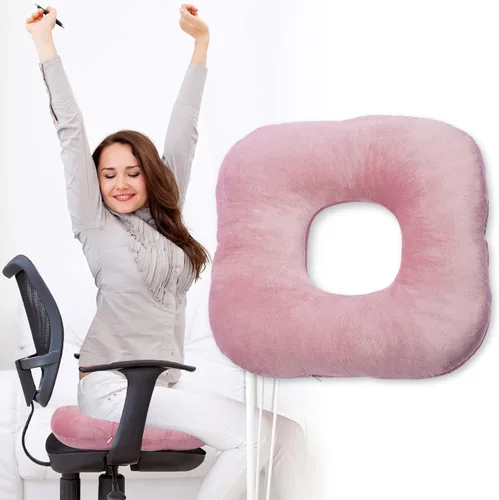 Miniatura 10 de Cojín de asiento con forma de dona rellena para dolor de coxis y coccix, hemorroides, úlceras de cama, embarazo, próstata, recuperación