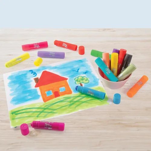 Miniatura 7 de Idiy Juego de 30 barras de pintura de témpera sólida, incluye 12 colores clásicos, 12 metálicos y 6 colores neón, secado rápido, sin ensuciar, no 30