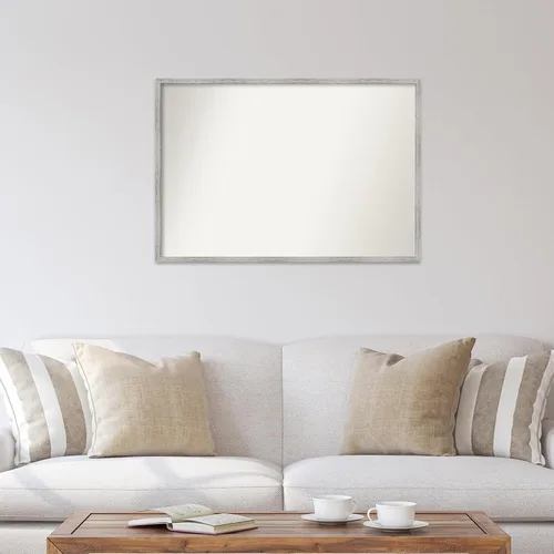 Miniatura 1017 de Amanti Art Espejo de baño blanco para sobre el fregadero, 32 x 45 pulgadas, espejo de tocador rectangular blanco esbelto, marco de madera moderno