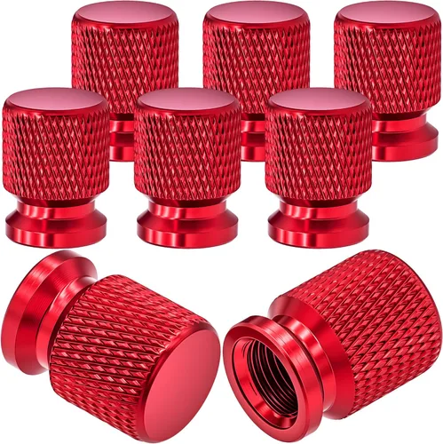 Miniatura 29 de 4 piezas de tapas de válvula de rueda con estilo púas, cubiertas universales de válvula de rueda de aleación de aluminio a prueba de polvo