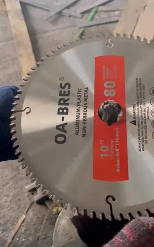 Miniatura 3 de Hoja de sierra de metal no ferroso de aluminio 80T de 10 pulgadas con eje de 5/8 pulgadas, molienda TCG mejorada