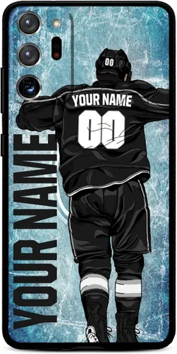 Miniatura 15 de Funda personalizada de bricolaje con nombre y número de hockey sobre hielo para Samsung Galaxy Note 20/20 Ultra 10 Pro Note 9 8, silicona líquida