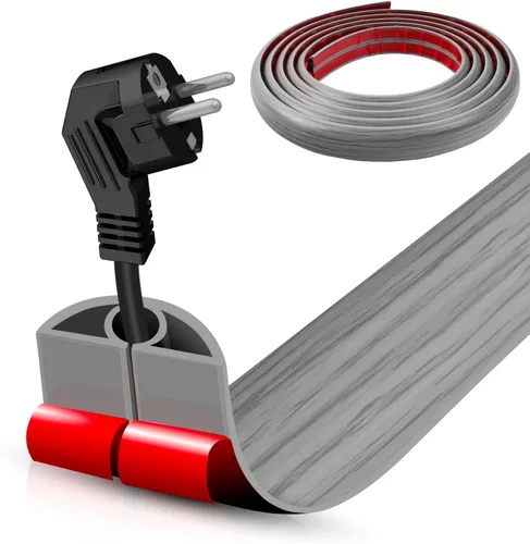 Miniatura 52 de Cubierta autoadhesiva para cables de suelo, gestión de cables de 3.3 pies, protector de tira de extensión para cables, evita tropiezos de cables