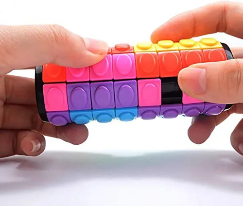 Miniatura 2 de Cubo mágico 3D rompecabezas arco iris, juguetes para la ansiedad, cilindro, girar, diapositiva, 5 capas, juegos educativos para niños y adultos