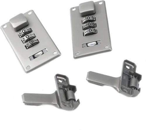 Miniatura 4 de Cerradura de combinación para maleta de equipaje, hebilla de bloqueo de contraseña de 3 dígitos para caja de herramientas, con tornillos (níquel)