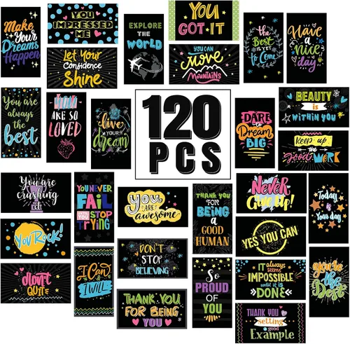 Miniatura 11 de Outus 120 tarjetas con citas motivacionales de motivación, agradecimiento, gratitud, motivación comercial, 30 estilos, 3.5 x 2 pulgadas