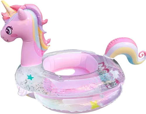 AIYUENCICI Flotador de natación para bebé, balsa flotante inflable con asa de asiento de seguridad, anillo flotante de cintura para niños, bañera de