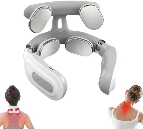 Vitality Magic Pro 2.0 Masajeador de cuello, dispositivo portátil de relajación de cuello de 4 cabezas Magic Pro 2.0, con 6 modos de vibración y 15