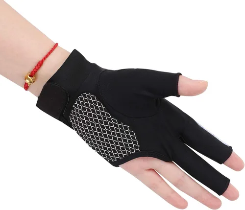 Guante de billar para mano izquierda, 3 dedos, guantes elásticos para piscina, tiradores Carom Snooker Cue Game Sport Show Glove
